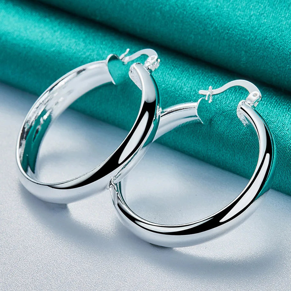 ✨ 925 Silver Smooth Ring Earrings ✨