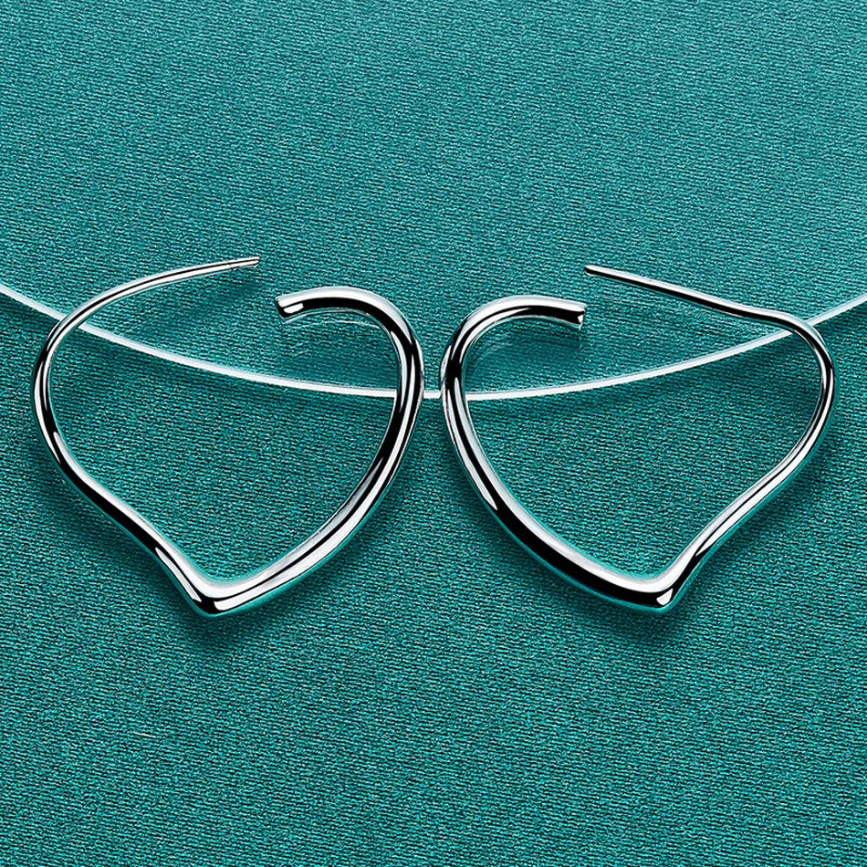 ❤️ 925 Silver Heart Hoop Earrings ❤️