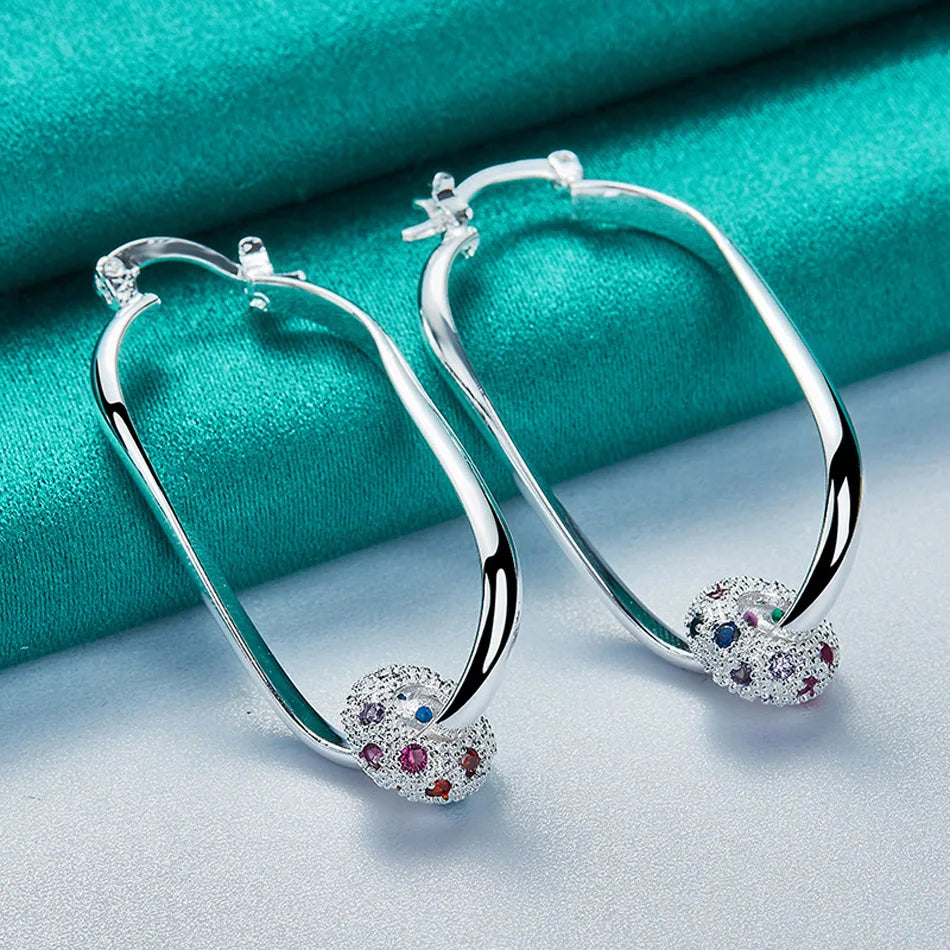 Multicolor Zircon Drop Earrings