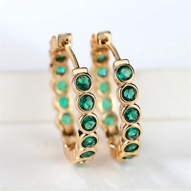 Black Gold Zircon Hoop Earrings