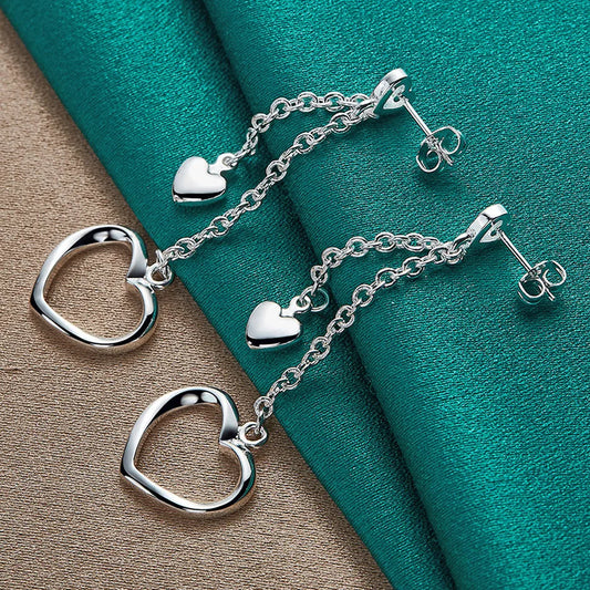 💖 925 Silver Heart Earrings