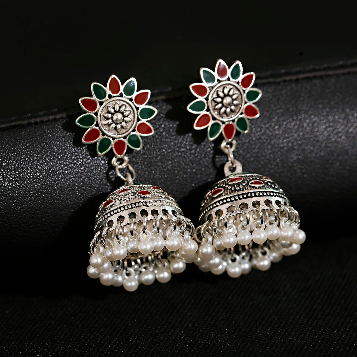 ✨ Royal Boho Jhumkas – Vibrant Elegance