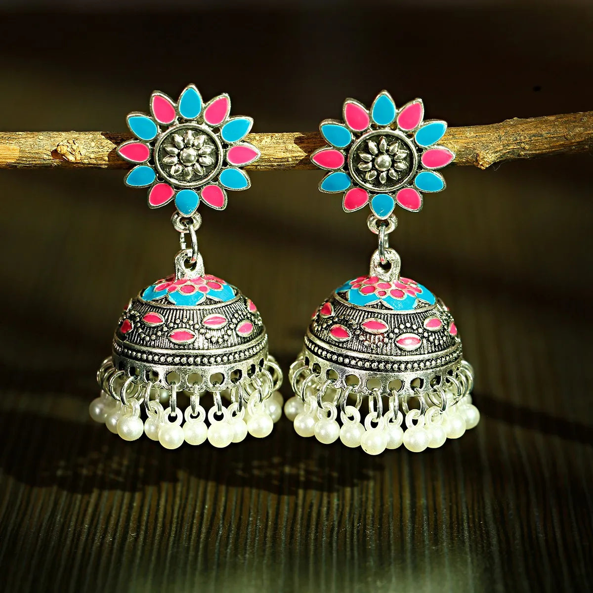 ✨ Royal Boho Jhumkas – Vibrant Elegance