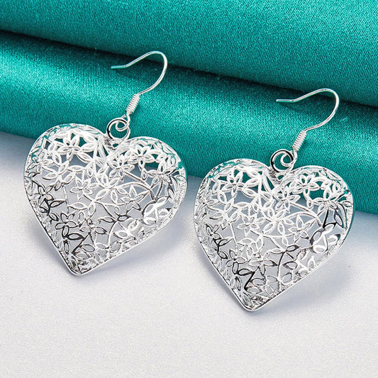 Heart Hollow Flower Earrings