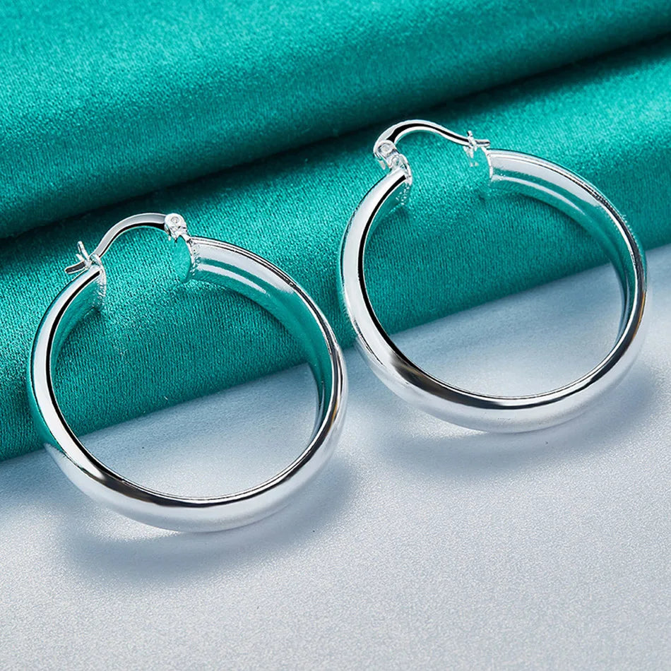 ✨ 925 Silver Smooth Ring Earrings ✨