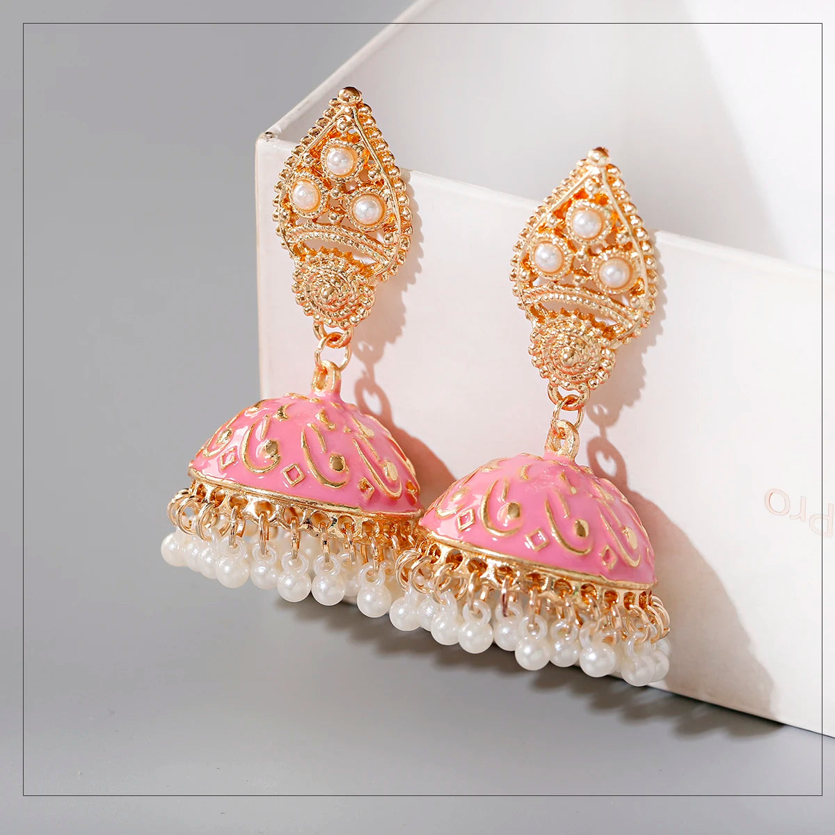 Ethnic Oxidized Flower Jhumkas