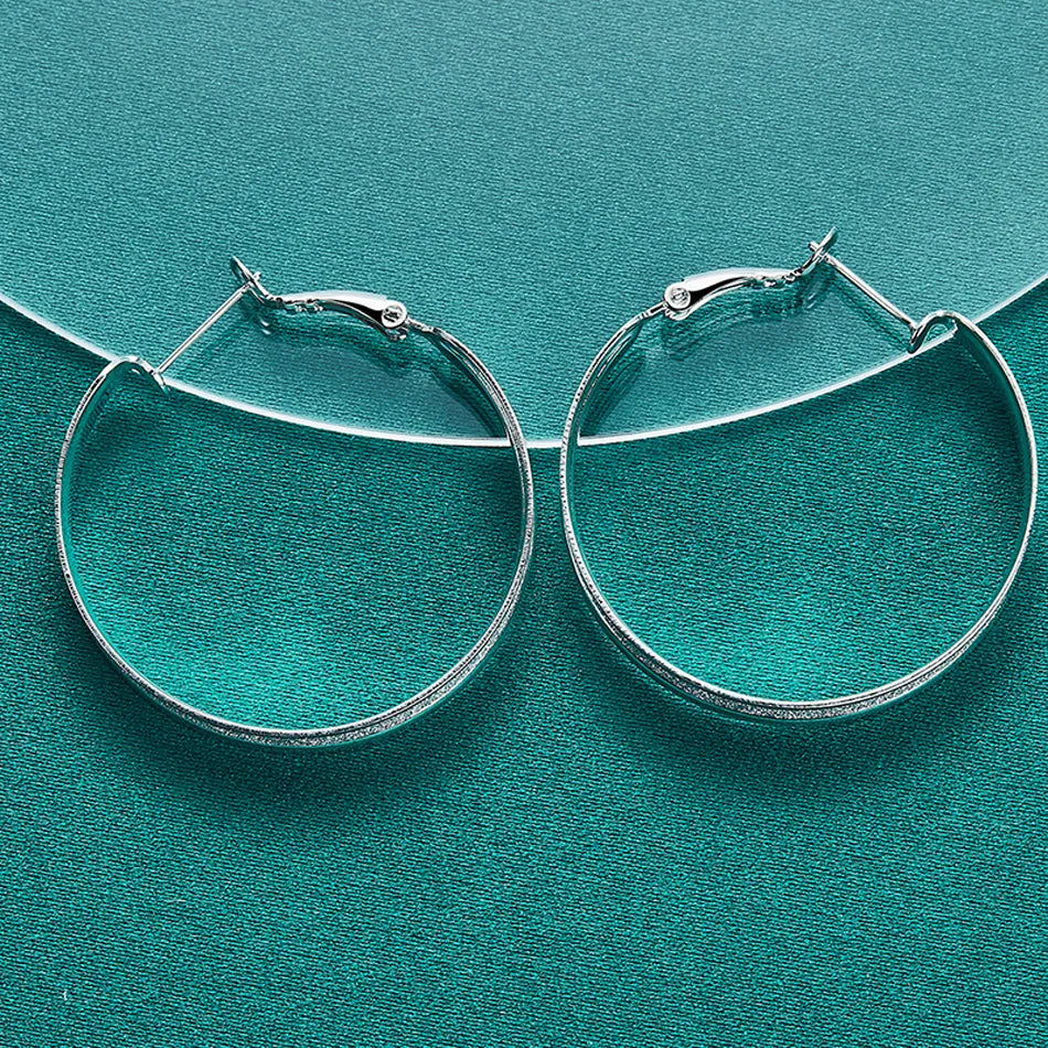 ✨ Matte Silver Hoop Earrings ✨