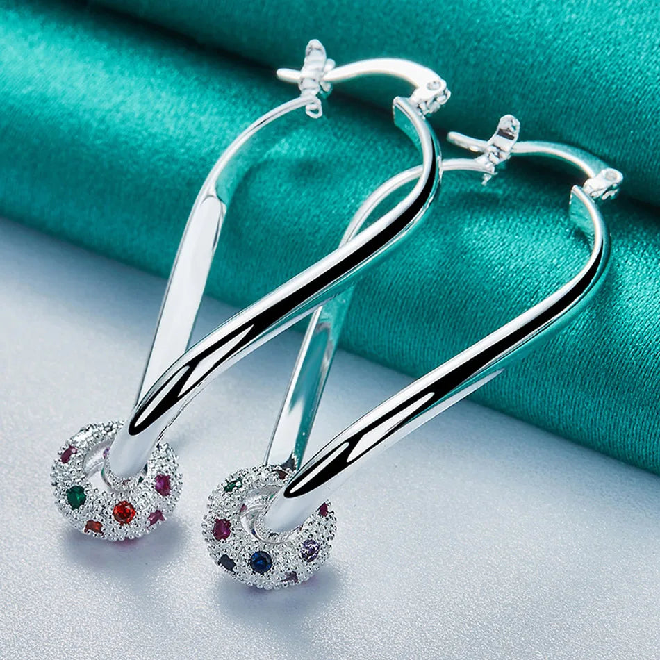 Multicolor Zircon Drop Earrings