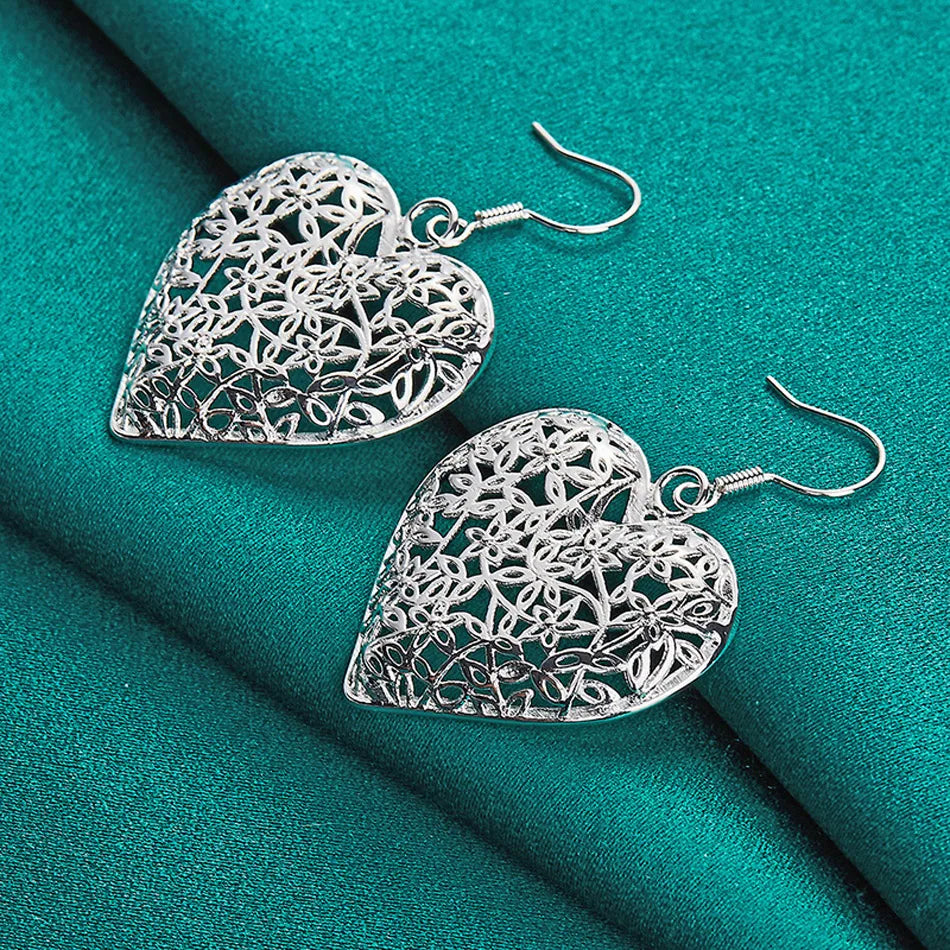 Heart Hollow Flower Earrings