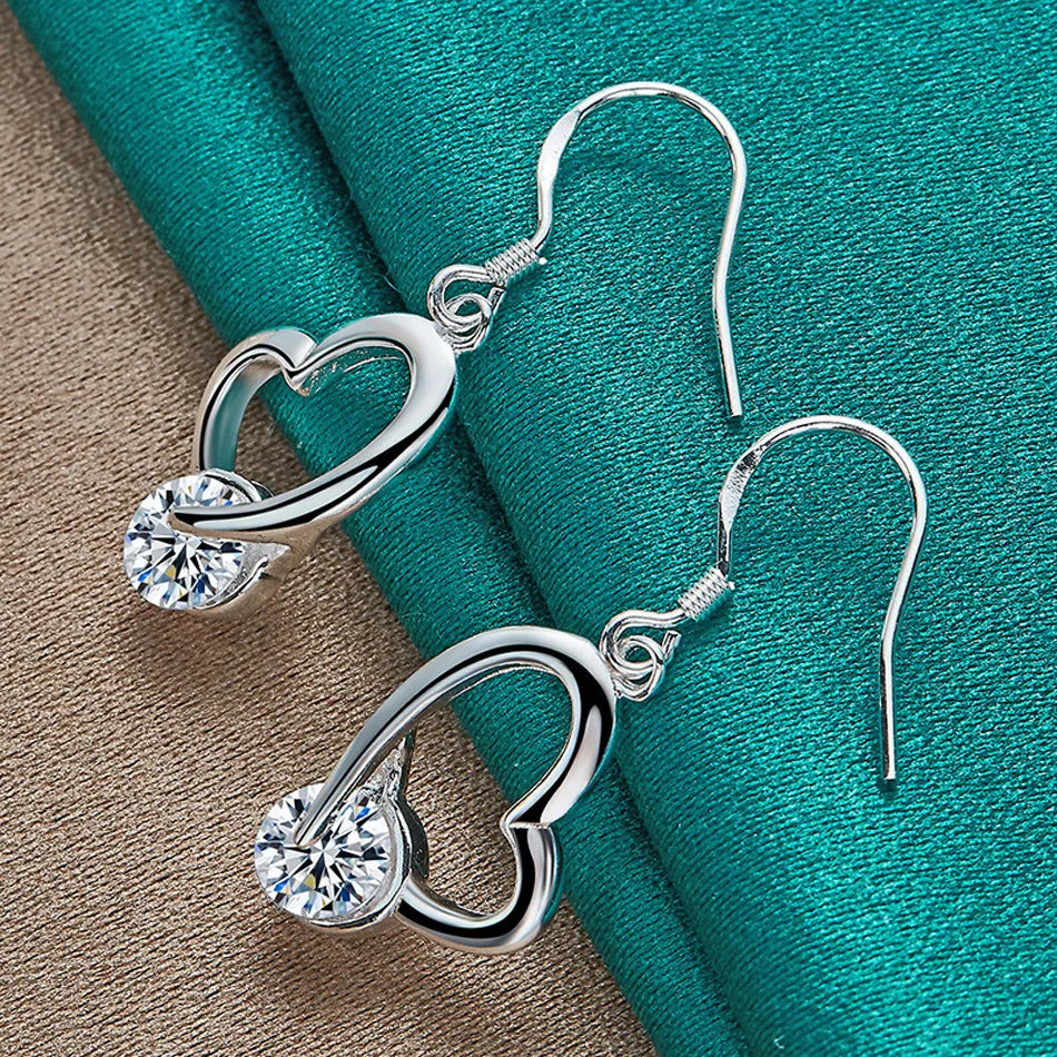 💖 Heart-Shaped Sterling Silver Earrings