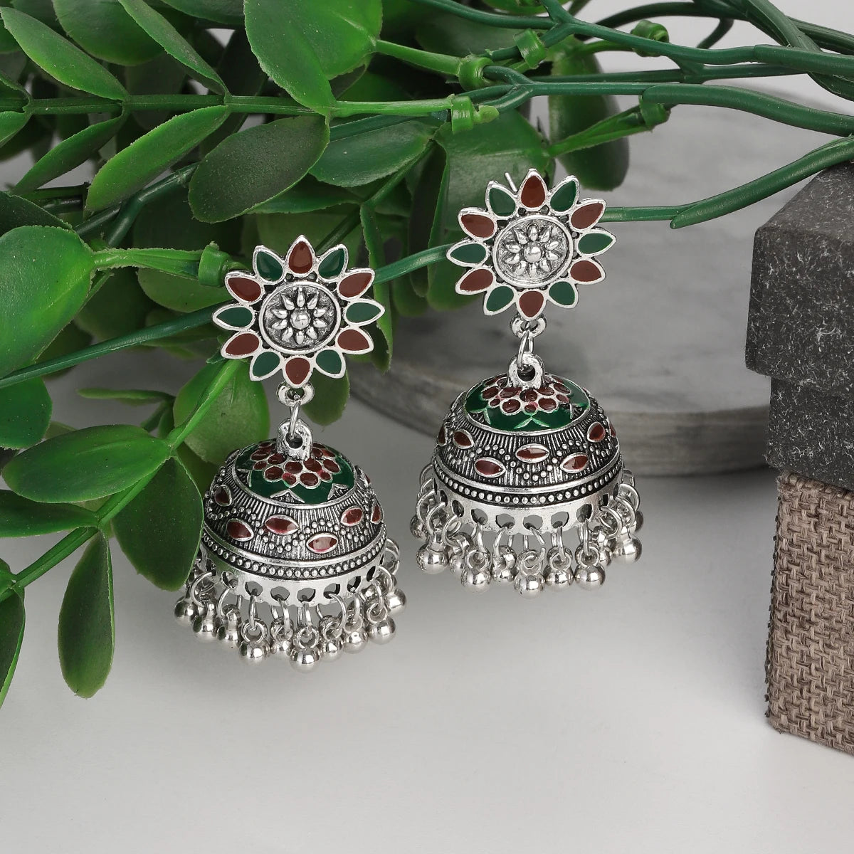 ✨ Royal Boho Jhumkas – Vibrant Elegance