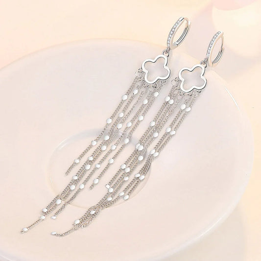 🍀 Sterling Silver Four Leaf Earrings