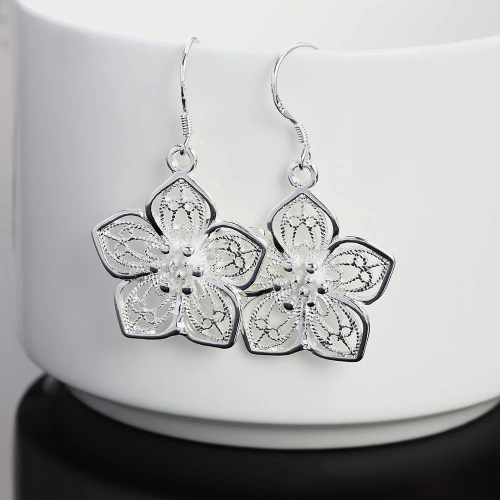 925 Sterling Silver Luxury Bloom Earrings