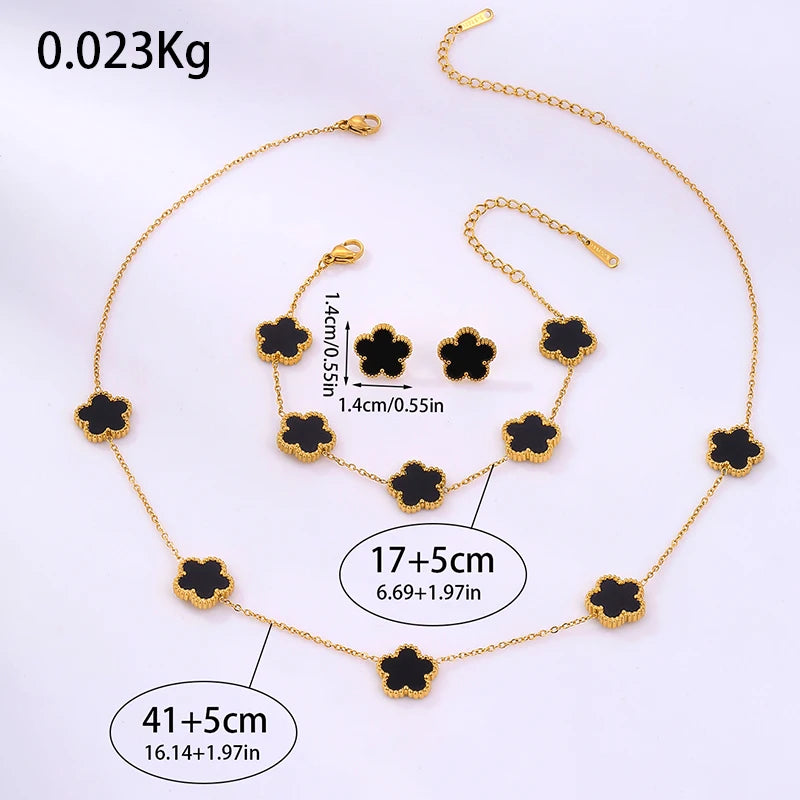 Timeless Black Clover Jewelry Set