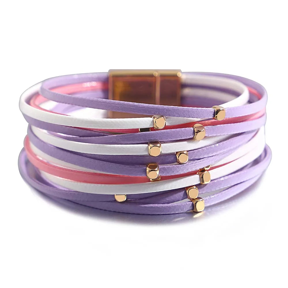 Boho Leather Wrap Bracelet Set