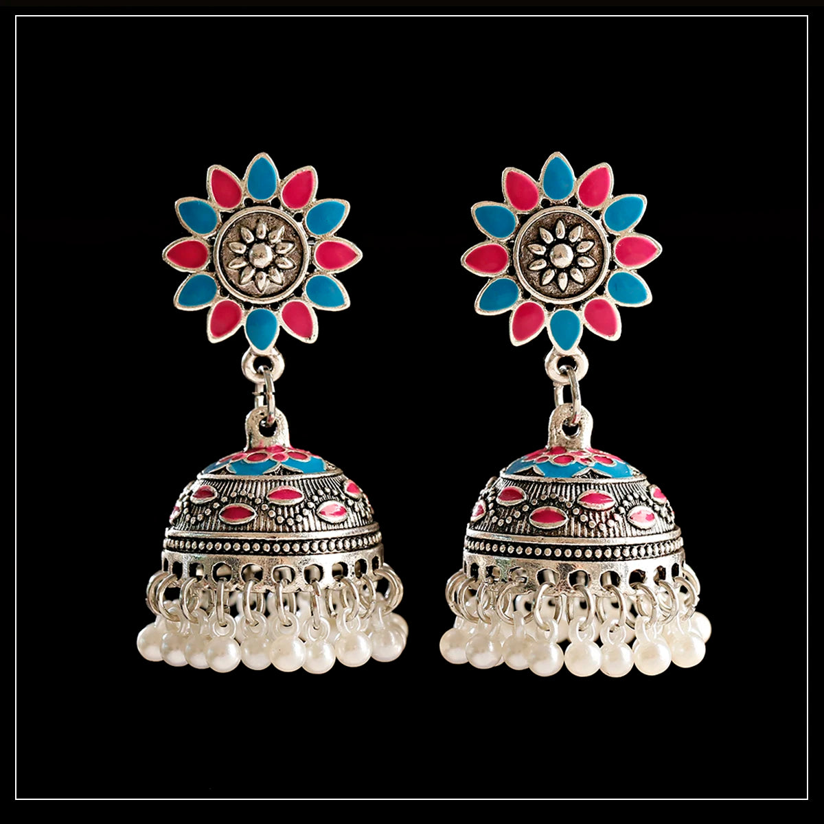 ✨ Royal Boho Jhumkas – Vibrant Elegance