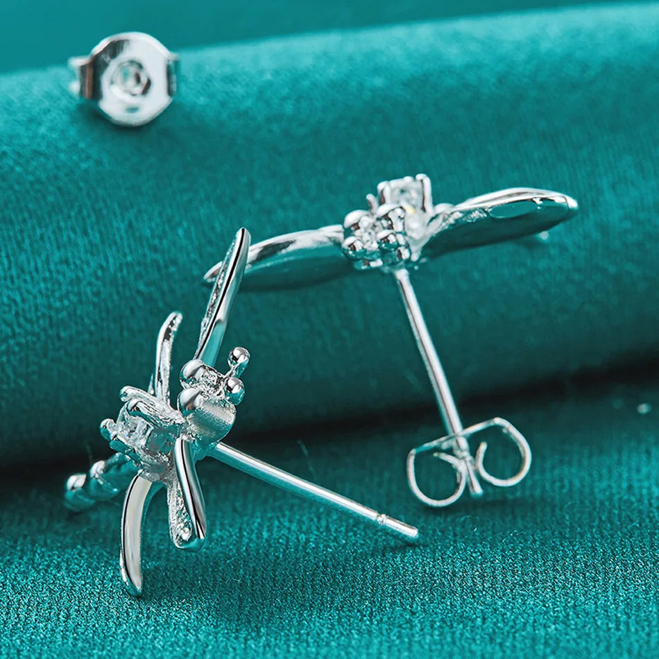 Luxury 925 Zircon Dragonfly Studs